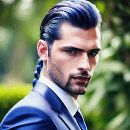 Braided Blue & Purple Hairstyle profile picture for men
